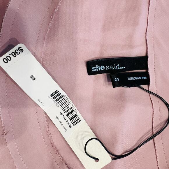 She Said Women’s Pink Short Sleeve Front Pocket Top Shirt Tee Blouse S (A0128) - Picture 4 of 5